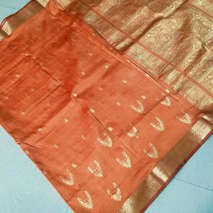 Orange Colour Pure Kanchi Pattu Saree