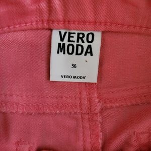 Vero Moda Pink Denim Mini Skirt