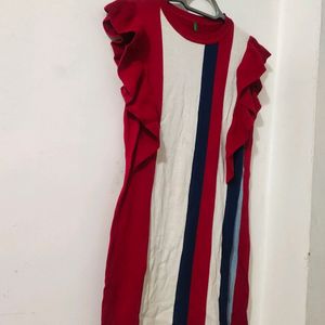 Red Multi Color Short Dress