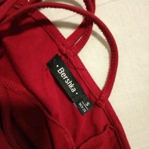 Criss- Vross Back Red Top For Women