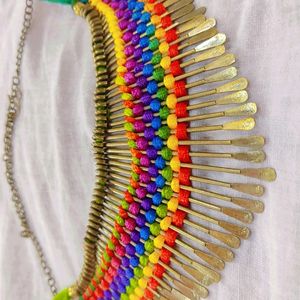 Multicolored Metal Choker Necklace