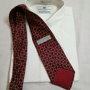 Halston Red Pattern Men's Tie