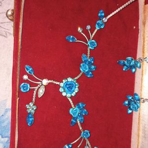 Blue Floral Jewellery Set