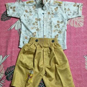 Golden White Baby Boy Dress