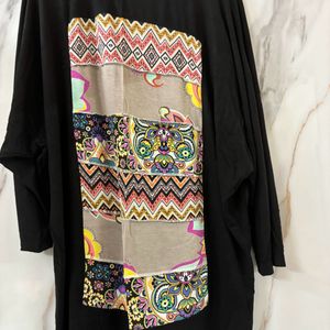 Black Top With Patchwork Design