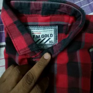 attitude brd red checks half sleeve xl luk new