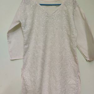 White Embroidery Kurta