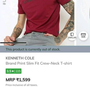 KENNETH COLE Brand Print  Slim Fit Crew Neck Tshir