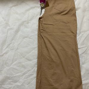 Zara Wide Leg High Waisted Tan Trouser