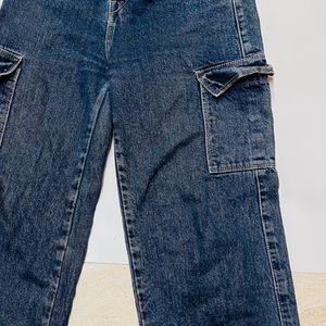 Straight Leg Cargo Jeans