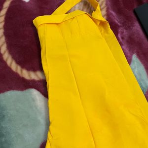 Yellow Pant Plazzo With Adjustable Belt