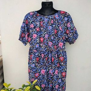 Loft Tall Spring Bloom Button Swing Dress