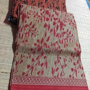 Combo Pack Of South Cotton saree+ Running blouse