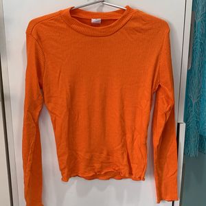 SSS Orange Full Sleeve Body Fit Top