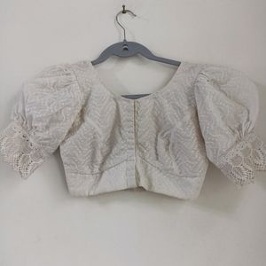 Hakoba White Saree Blouse