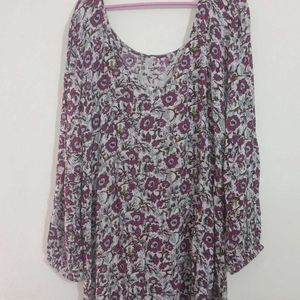 Multicolur White And Floral Top Xl