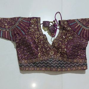 Stylish Purple Heavy Work Blouse