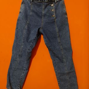 High waist Jeans With Side Button For Sale.