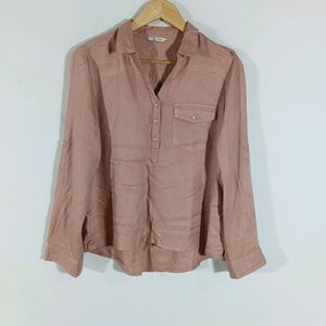 Peach Plain Casual Top (Women)