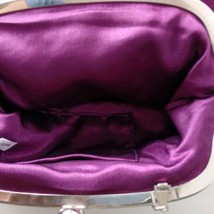 Pretty Imported Purple Rose Clutch