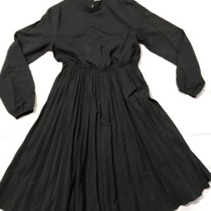 Pleated Black Dress