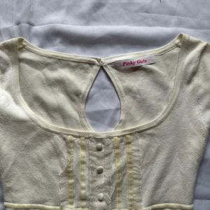 Y2k Milkmaid Babydoll Knitted Top