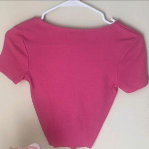 Zara Drawstring Pink Casual Top