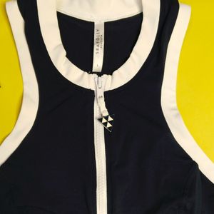Seafolly Gigi Hadid Vest Navy Blue Swimwear Top