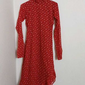 Stylish Red Midi Frock