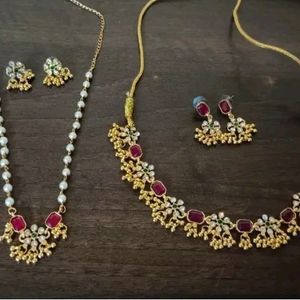 Combo jewellery(Gold Plated Green-Pink