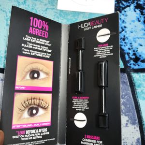 Huda Beauty Mascara Sample Card + Wishful Serum C