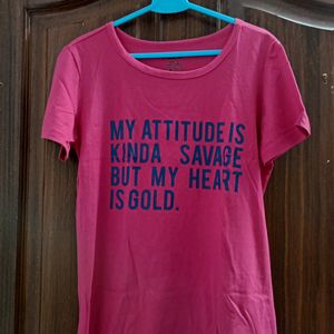 Pink Colour Savage Cool T Shirt