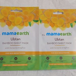 2⃣ MAMAEARTH  UBTAN SHEET  MASK