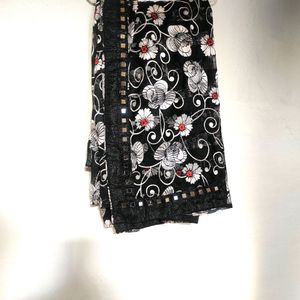 Black Net Saree Minnor Work