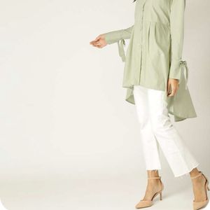 MANGO Women Green Regular Shirt