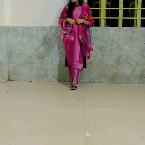 Purple Kurta Set with Beautiful Dupatta