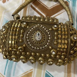 Bridal Golden Antique Purse