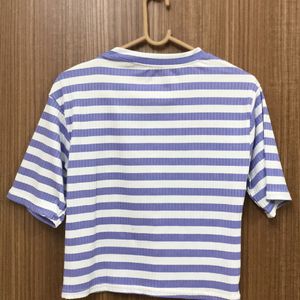 Purple & White Stripes Soft T-shirt