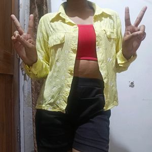 Cute Yellow Crop Shirt For girls!!!!!