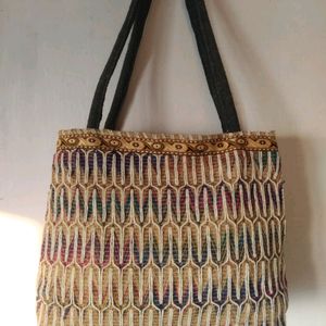 Jute Bag With Double Compartment.