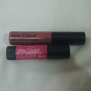 Miss Claire Combo Of Liquid Lipstick & Lip Balm