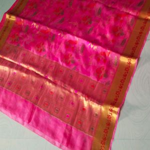 Cotton Blend Pattu Border Saree