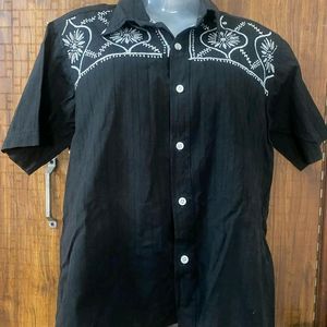 Men  Black Cotton Shirt