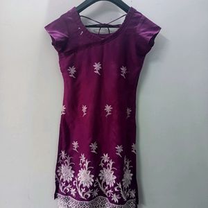 Daily Wear Kurta For Women (Purple)(Stitched)