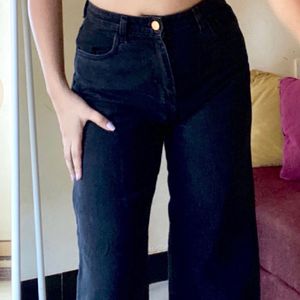 Wide Leg black high waist brand new denim Jean