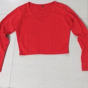 Women's Red Crop Top