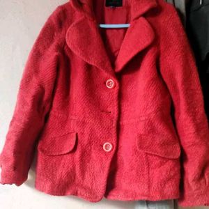 Very Stylish Fur Red Coat For Winter