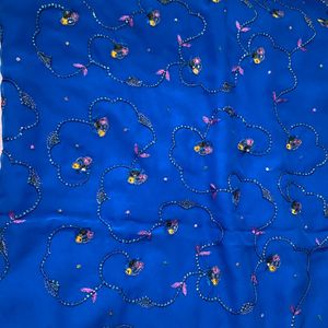 Blue Purple Party Wear Saree