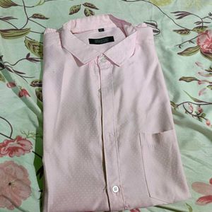 Light Pink White Dot Printed Shirt