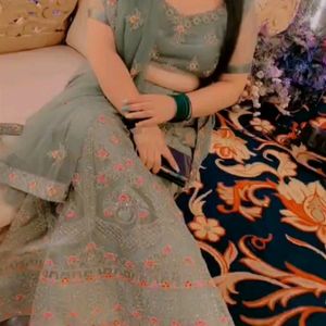 Sea Green Wedding LEHNGA CHOLI With DUPATTA